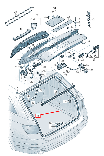 new audi a4 avant b9 rear deck lid bootlid seal rubber 8w9827705b original