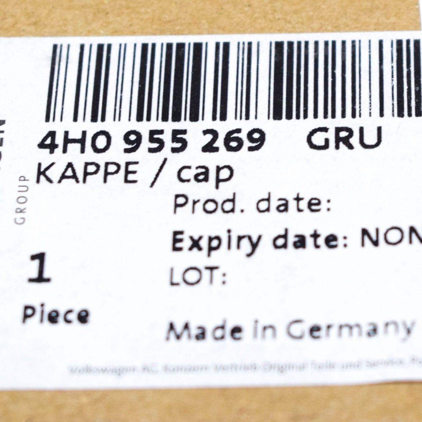 NEW AUDI A8 4H D4 FRONT LEFT HEADLIGHT WASHER COVER CAP 4H0955269GRU ORIGINAL