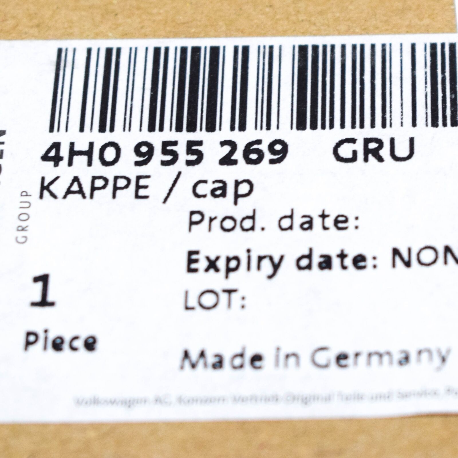 NEW AUDI A8 4H D4 FRONT LEFT HEADLIGHT WASHER COVER CAP 4H0955269GRU ORIGINAL