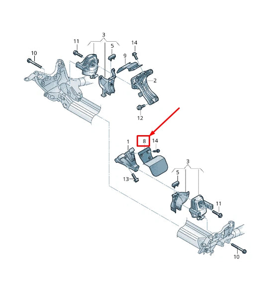 NEW AUDI A4 AVANT B8 ENGINE RUBBER-METAL BEARING COVER PLATE 8K0199387S