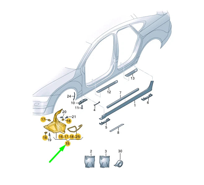 NEW AUDI A7 4G8 FRONT RIGHT WHEEL SPOILER 4G8853888J