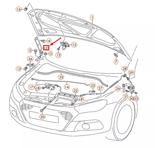NEW VOLKSWAGEN SCIROCCO MK3 FRONT BONNET LEFT HINGE 1K8823301E