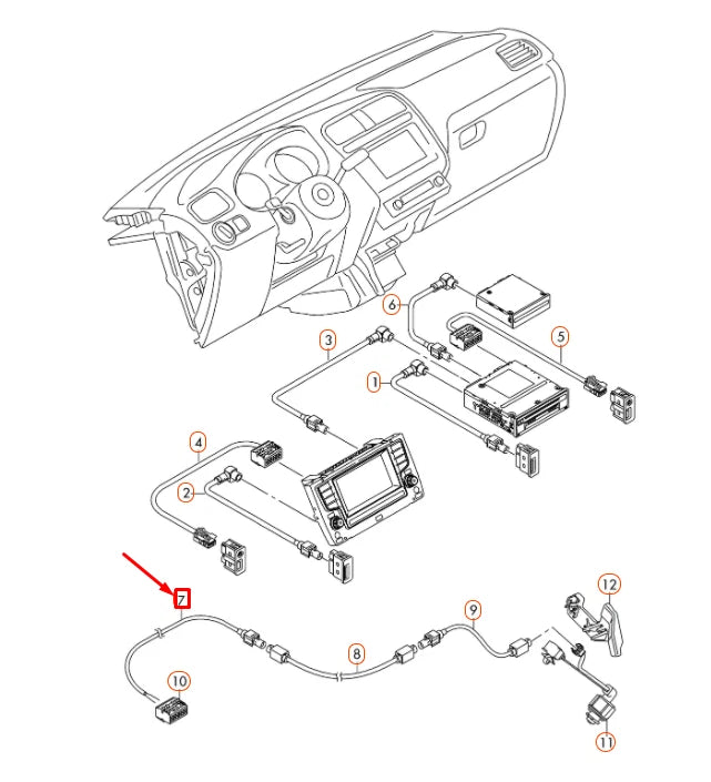 NEW VW POLO 6R MK5 INFOTAINMENT SYSTEM ADAPTER AERIAL WIRE 000098670A ORIGINAL