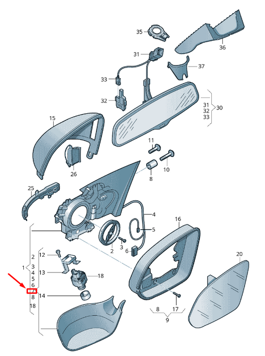 NEW AUDI A8 4H FRONT RIGHT LOWER MIRROR HOUSING TRIM 4H0858524AGRU ORIGINAL