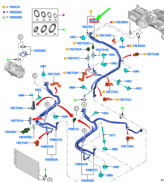 new ford transit custom mk1 a/c system tube assy lhd 2005478 original
