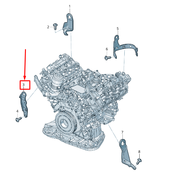 NEW AUDI A6 4A C8 FRONT RIGHT ENGINE SUSPENSION LUG 059103392BM ORIGINAL