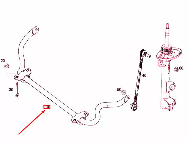 NEW MERCEDES-BENZ C W204 FRONT TORSION BAR A2043230665 ORIGINAL