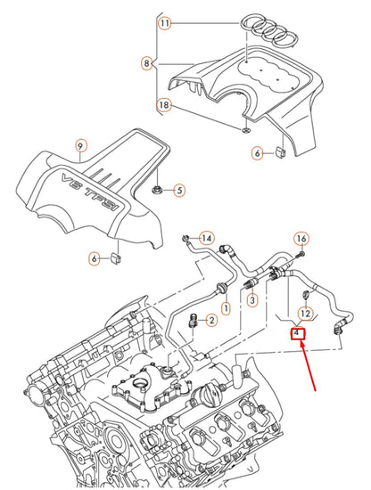 NEW AUDI A4 B8 CRANKCASE BREATHER VENT HOSE 06E103217AD ORIGINAL