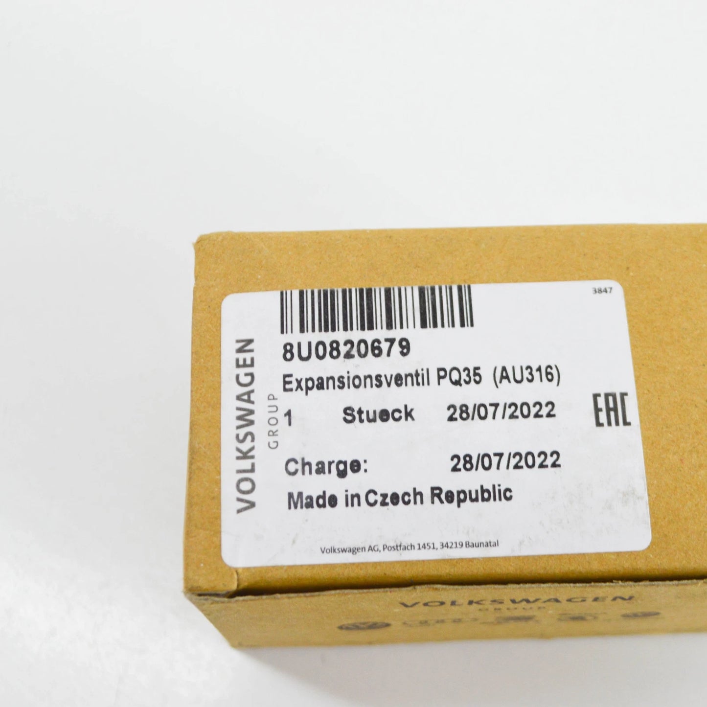 NEW AUDI Q3 8U AIR CONDITIONER EXPANSION VALVE 8U0820679 ORIGINAL