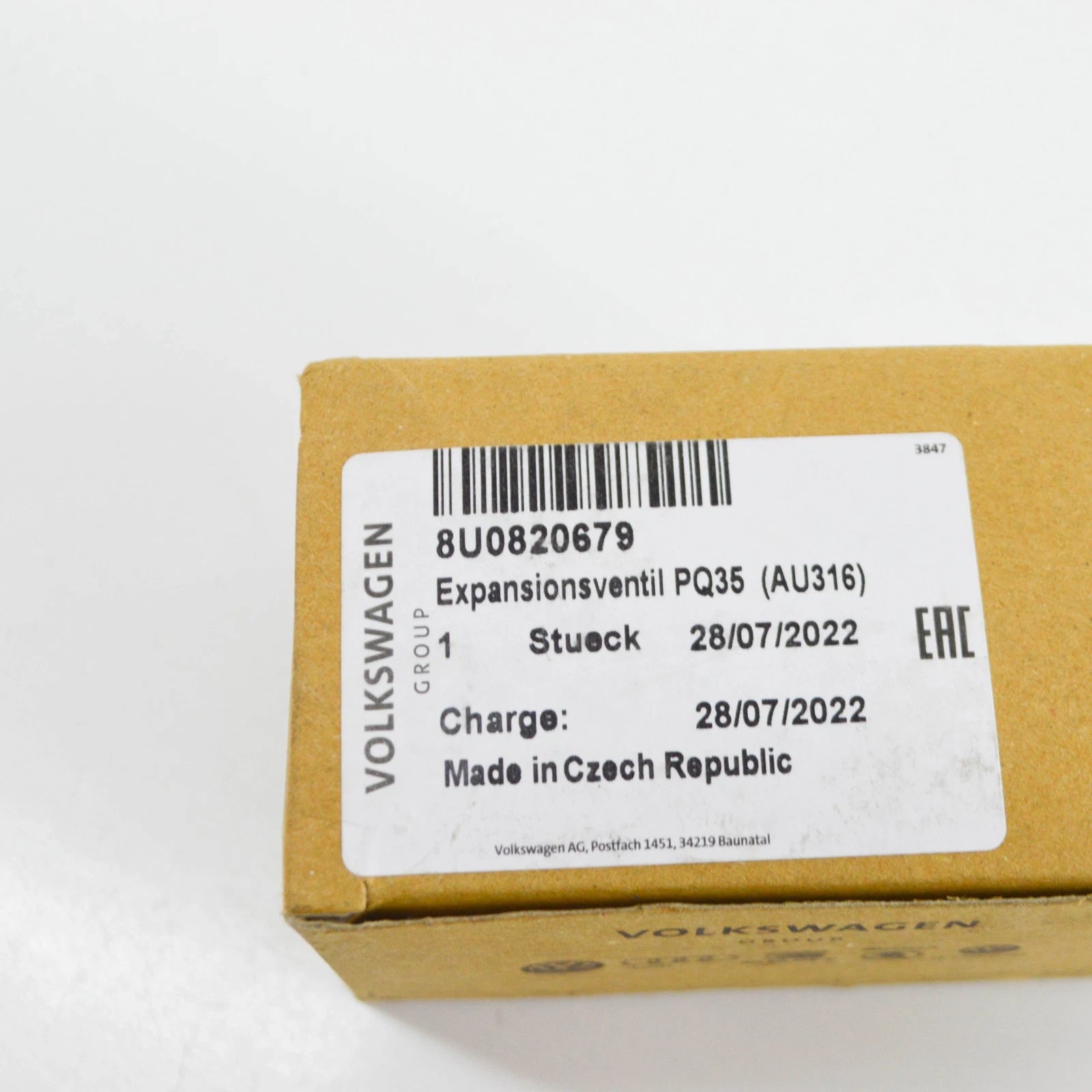 NEW AUDI Q3 8U AIR CONDITIONER EXPANSION VALVE 8U0820679 ORIGINAL