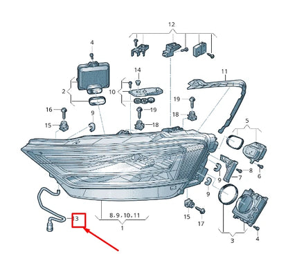 NEW AUDI A8 4N LEFT HEADLIGHT HOUSING VENT HOSE 4N0941717