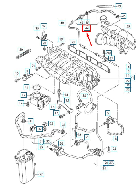 NEW AUDI Q3 8U TURBO CONNECTING HOSE 06J133781BE ORIGINAL
