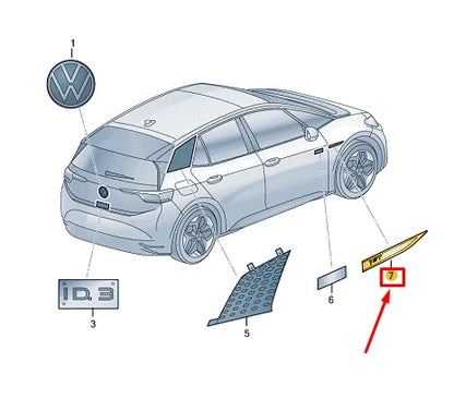 NEW VW ID.3 E11 FRONT LEFT FENDER BADGE 10A853689FXJW ORIGINAL