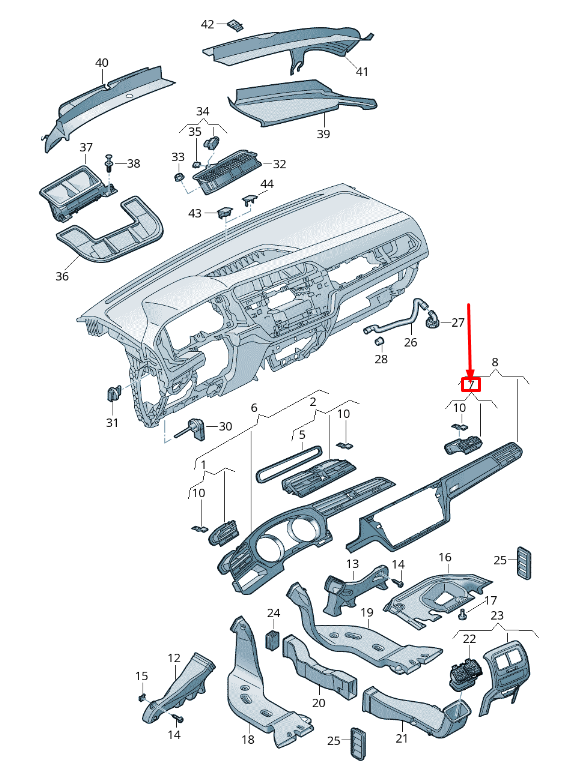 NEW VW TOURAN 5T RIGHT DASHBOARD AIR VENT RHD 5TC819704ICX ORIGINAL