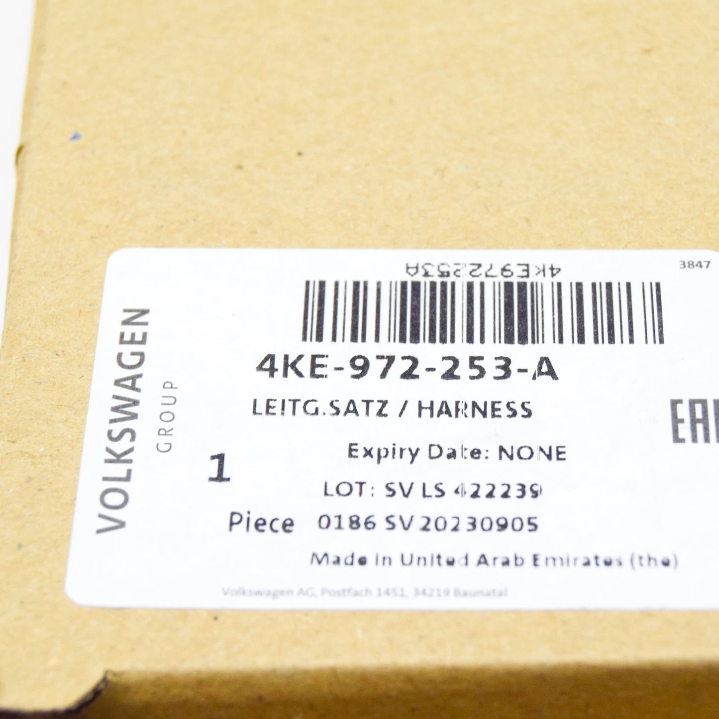 NEW AUDI E-TRON GEN REAR LEFT SPEED SENSOR WIRING SET 4KE972253A ORIGINAL