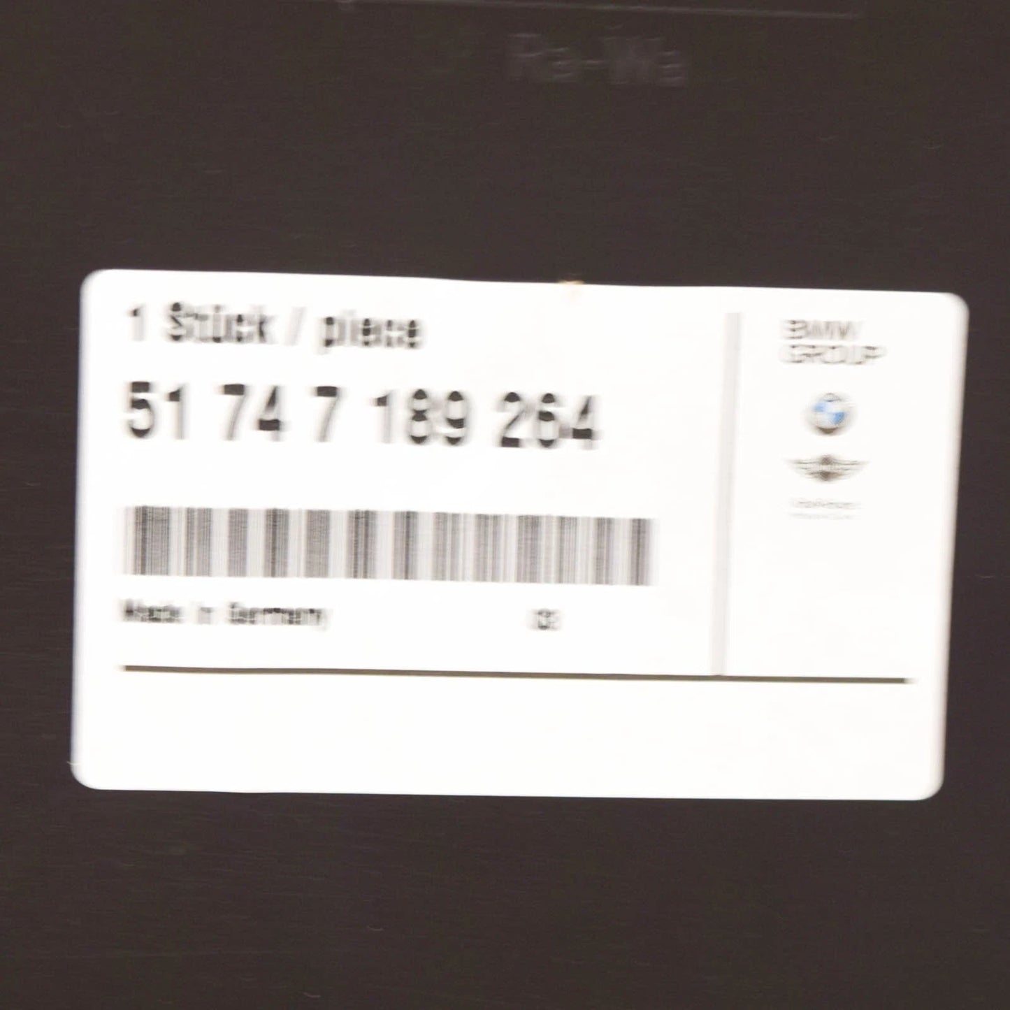 NEW BMW 1 E81 M BOTTOM AIR DUCT 51747189264 7189264 ORIGINAL