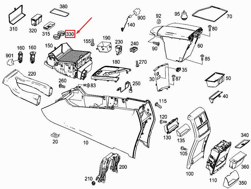 new mercedes-benz ml w166 cup holder insert a1666830494 original