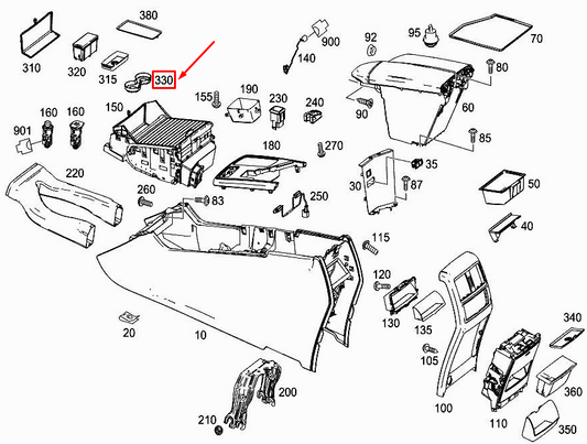new mercedes-benz ml w166 cup holder insert a1666830494 original