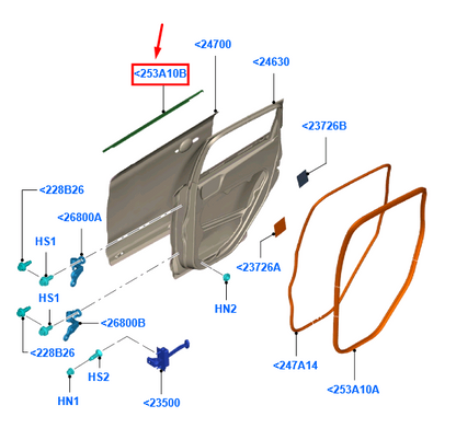 new ford kuga mk1 c394 front right door window trim strip 1590644 original