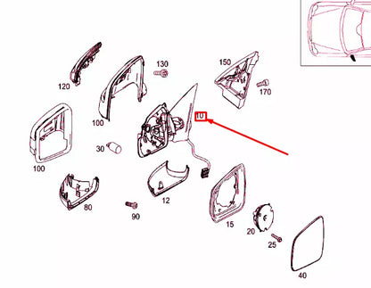 NEW MERCEDES-BENZ C W204 FRONT LEFT DOOR MIRROR FRAME A2048103776 ORIGINAL
