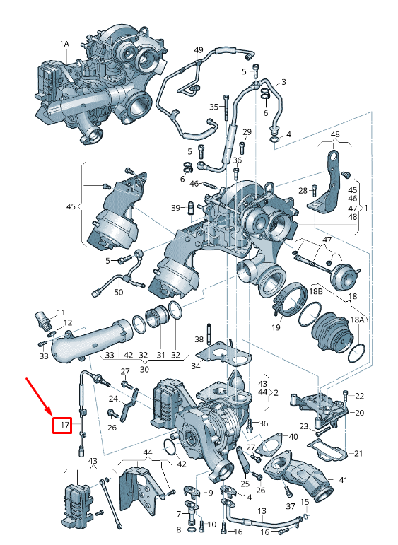 new audi q5 8r exhaust gas temperature sensor 059906088ck original