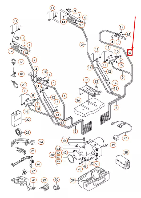 NEW VOLKSWAGEN EOS LOCKING CONVERTIBLE ROOF HYDRAULIC LINES 1Q0871620B ORIGINAL
