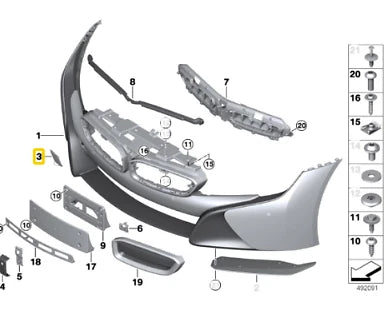 NEW BMW I8 FRONT BUMPER TOW HOOK EYE CAP COVER 51117372145 ORIGINAL