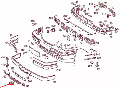 NEW MERCEDES-BENZ E W210 FRONT BUMPER LOWER GRILLE COVER A2108850053 ORIGINAL