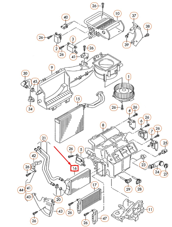 NEW AUDI A4 B7 HEAT EXCHANGER LHD 8E1820031 ORIGINAL