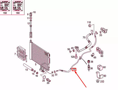 NEW MERCEDES-BENZ C W203 REFRIGERANT LINE LHD A2038302715 ORIGINAL
