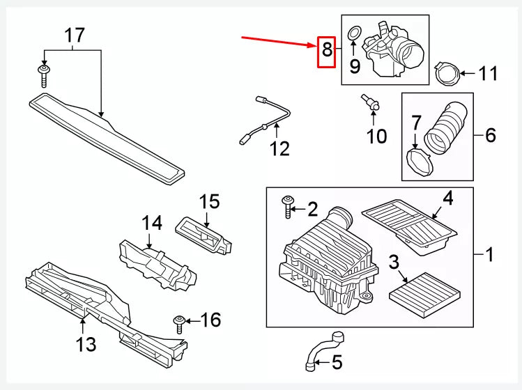 NEW VW GOLF VII 5G MK7 ENGINE AIR INTAKE HOSE 04E129654R ORIGINAL
