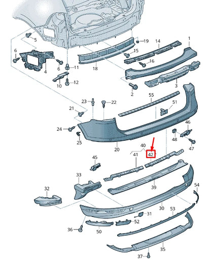 NEW VW TOUAREG 7P MK2 REAR BUMPER RIGHT ADAPTER 7P6802658