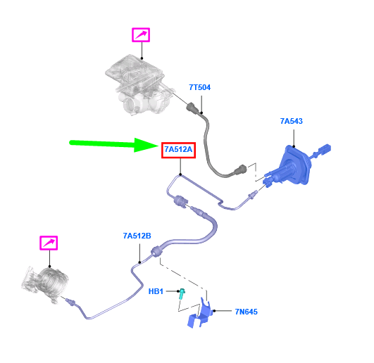 new ford grand c-max mk2 clutch tube rhd 1769089 3m51-7k592-jb original