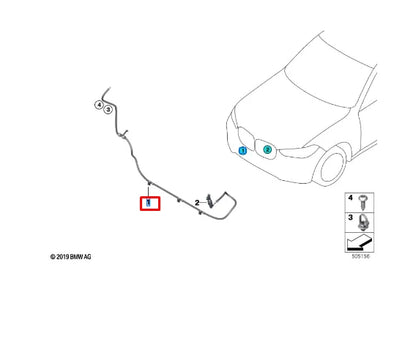 NEW BMW X5 G05 HEADLIGHT WASHER NOZZLE PIPE 7434866 61667434866 ORIGINAL