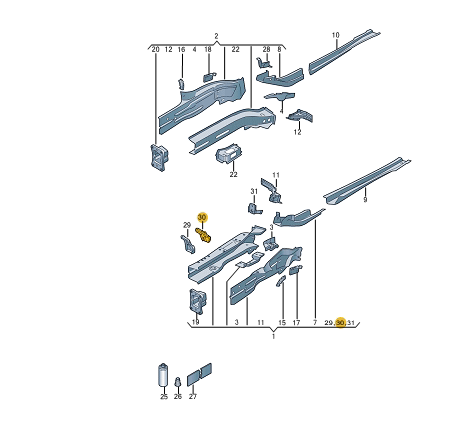 new volkswagen tiguan ad1 left rear battery console support 5qa805453 original