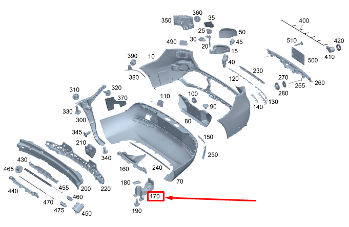new mercedes-benz eqc rear right lower bumper holder a2938854400 original