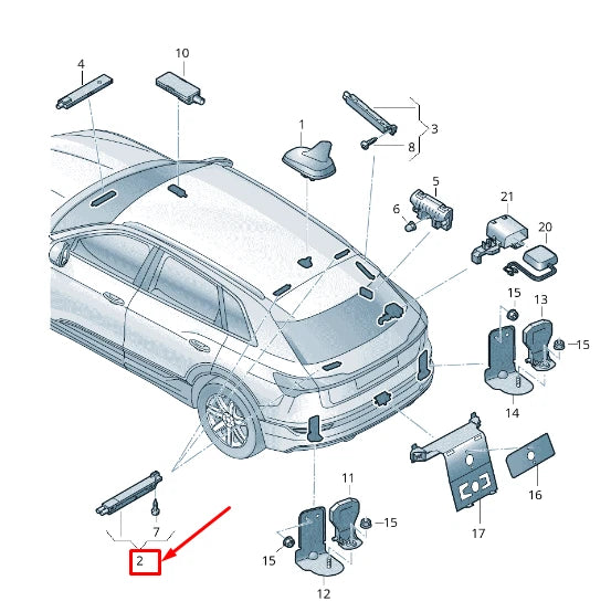 NEW AUDI E-TRON GEN REAR LEFT ANTENNA AMPLIFIER 4KE035225F