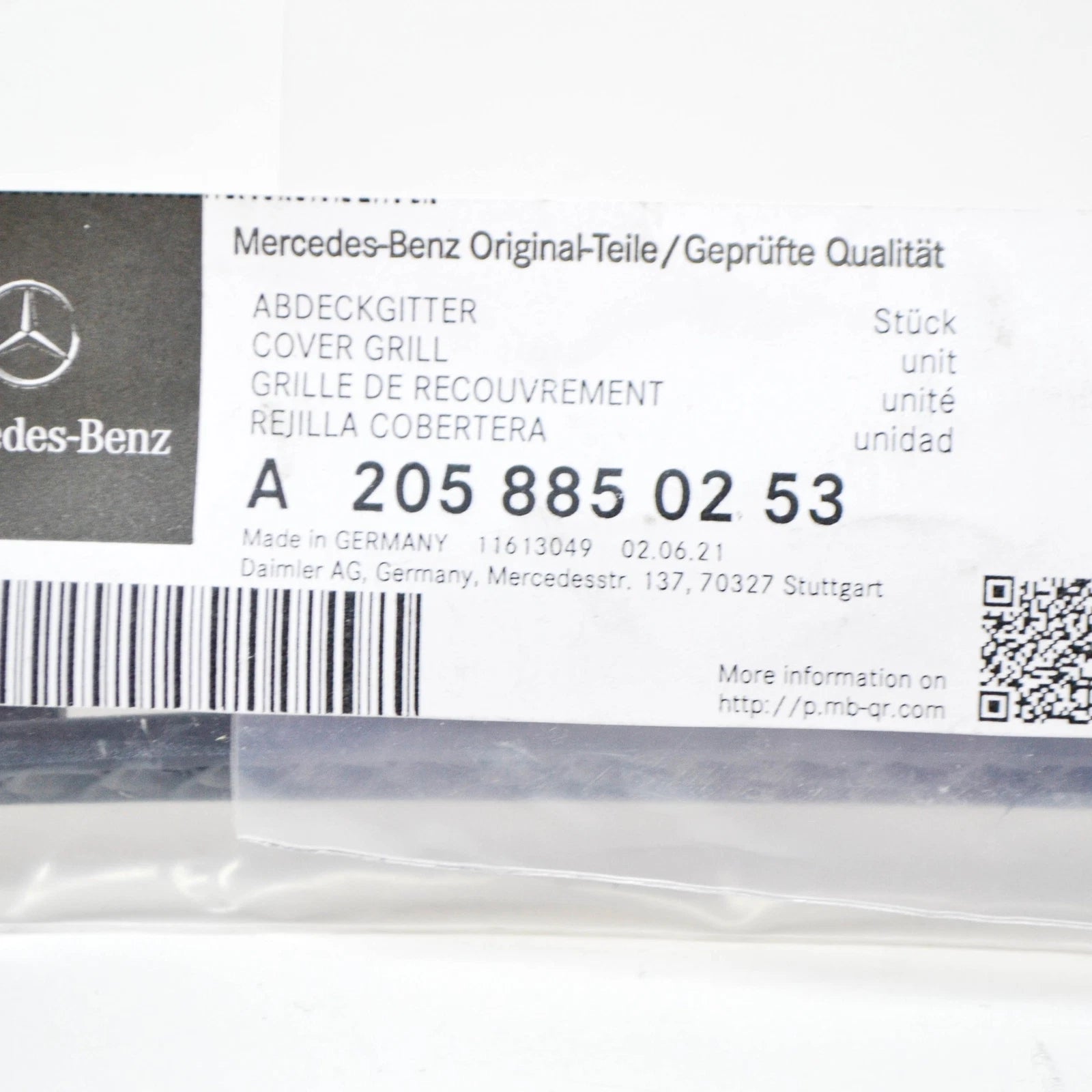 NEW MB C T-MODEL S205 REAR BUMPER LEFT COVER GRILLE A2058850253