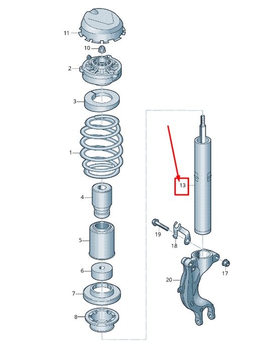 new audi q7 4m front gas shock absorber 4m0413031ab original