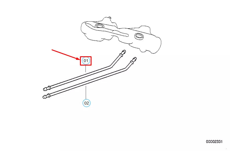 NEW BMW M3 E36 REAR FUEL FEED PIPE LINE 16112228041 2228041 ORIGINAL