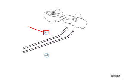 NEW BMW M3 E36 REAR FUEL FEED PIPE LINE 16112228041 2228041 ORIGINAL