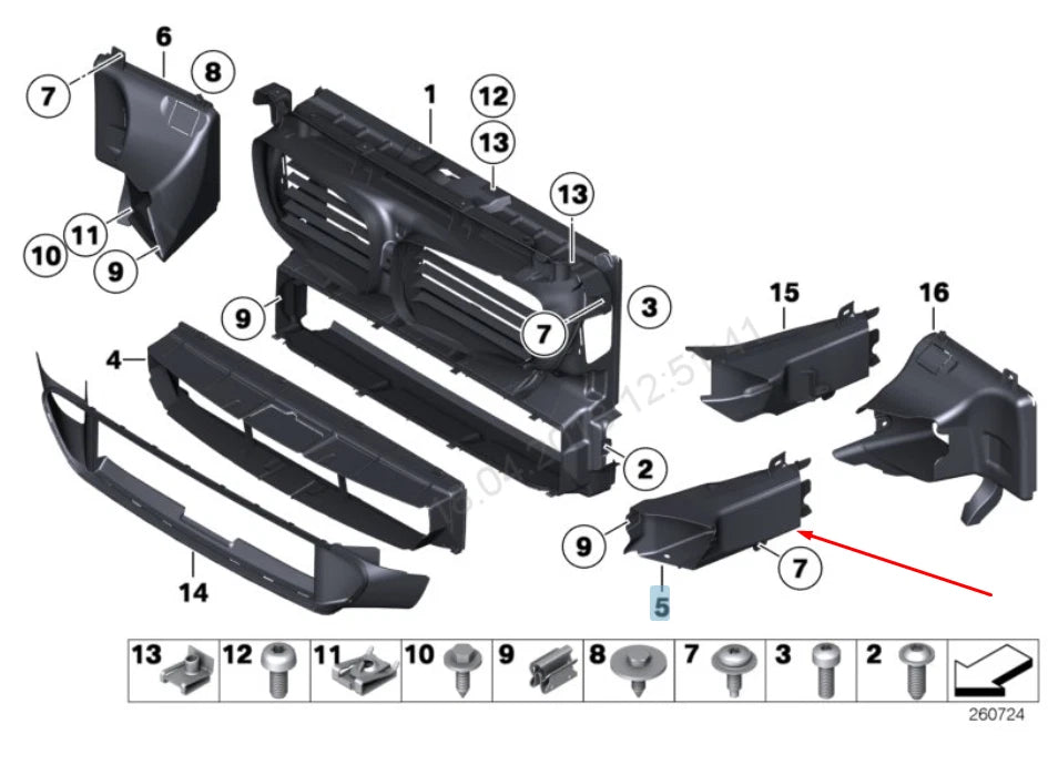 NEW BMW 5 GT F07 FRONT RIGHT BRAKE AIR DUCT 51747331792 7331792 2015 ORIGINAL