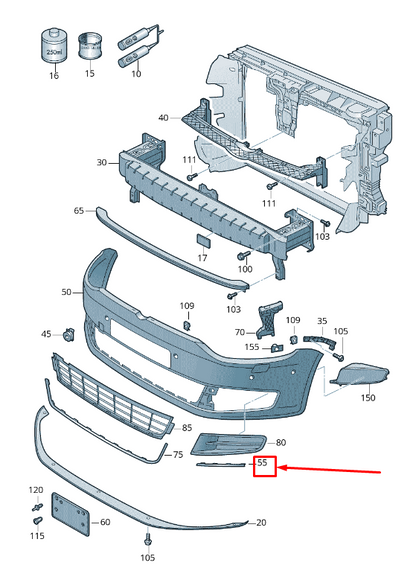 new vw sharan 7n front right bumper grille protective strip 7n08072442zz