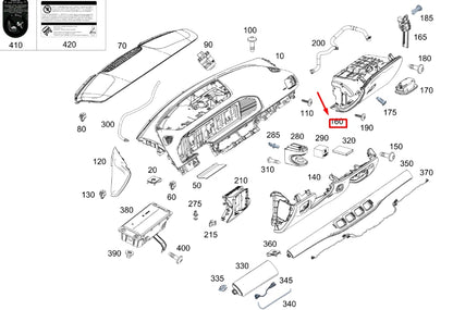 NEW MERCEDES-BENZ GLE W167 GLOVE COMPARTMENT HOUSING LHD A16768039008V10