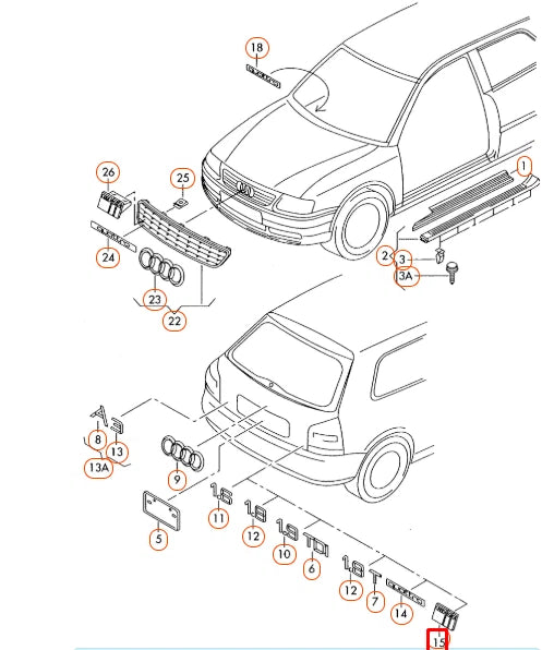 NEW AUDI A3 8L REAR 'S3' INSCRIPTION 8L08537352ZZ ORIGINAL