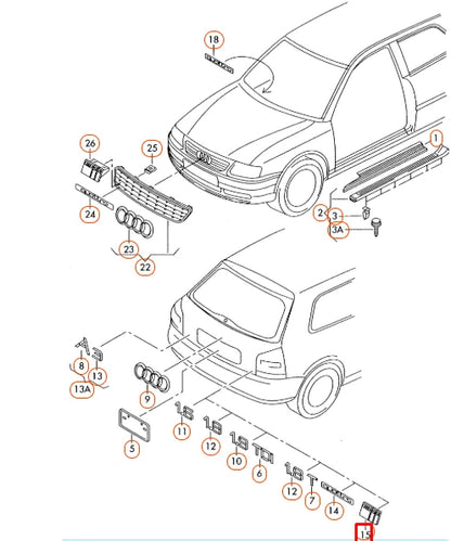 NEW AUDI A3 8L REAR 'S3' INSCRIPTION 8L08537352ZZ ORIGINAL