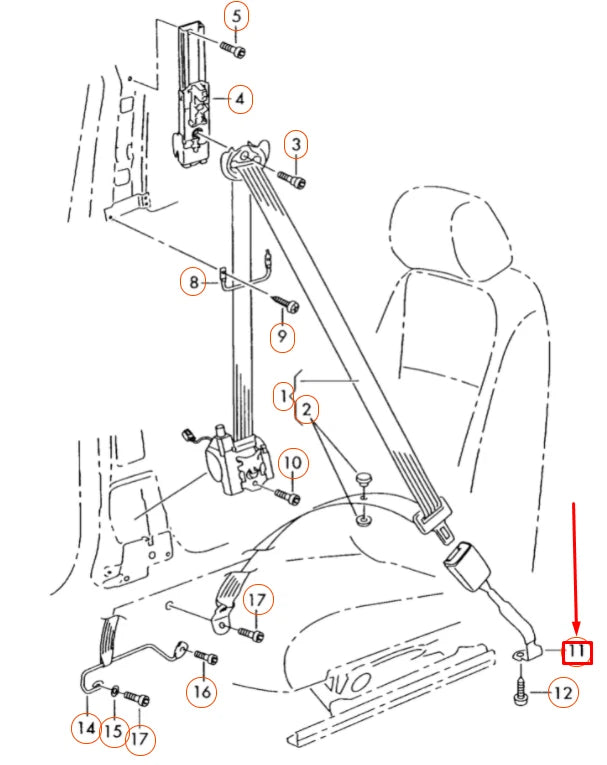 NEW VOLKSWAGEN JETTA A6 MK6 FRONT LEFT SEAT BUCKLE LHD 5C6857755CYLZ ORIGINAL