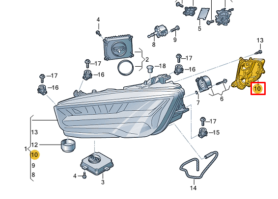 NEW AUDI A7 SPORTBACK 4G8 FRONTRIGHT HEADLIGHT CAP COVER 4G8941158A ORIGINAL