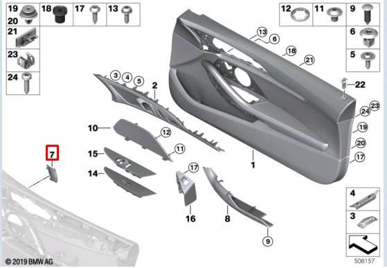 NEW BMW 8 CABRIO G14 FRONT DOOR TRIM PANEL LEFT COVERING 51416994559 ORIGINAL