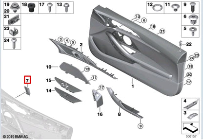 NEW BMW 8 CABRIO G14 FRONT DOOR TRIM PANEL LEFT COVERING 51416994559 ORIGINAL
